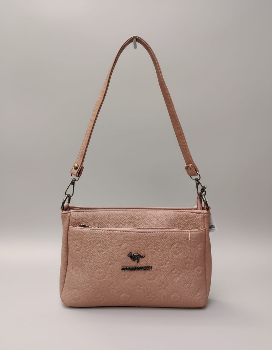 Import Premium Soft Sling Bag for Women & Girls | Stylish Crossbody Handbag with 3 Compartments & Zipper Closure | Lightweight Daily Use Shoulder Bag | Grey & Pink