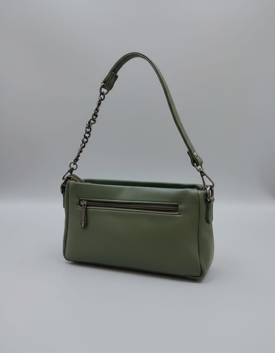 Elatona Premium Soft PU Sling Bag for Girls & Women | Stylish Crossbody Handbag with Adjustable Strap | Compact Daily Use Shoulder Bag with Zip Closure | Green & Pink