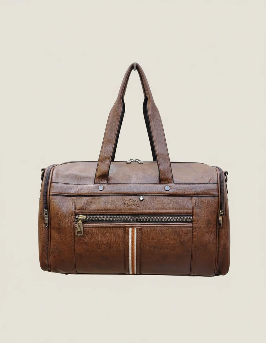 Premium Duffel Bag for Men & Women | Stylish Travel & Gym Bag with Adjustable Shoulder Strap | Large Capacity Sports & Overnight Carry Bag | Brown