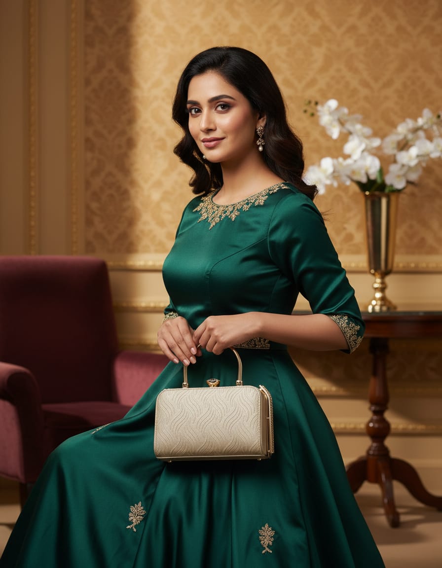 Premium Party Wear Clutch for Women | Elegant Frame Lock Evening Handbag with Chain Strap | Stylish Designer Clutch for Wedding & Party | Pink & Gold