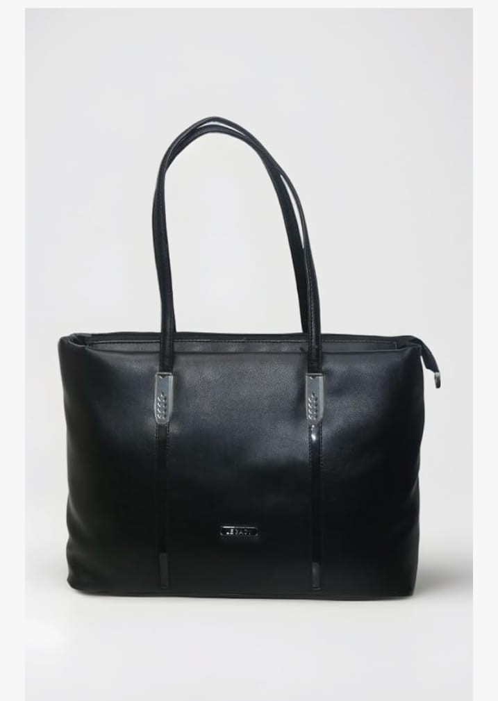 Premium Soft PU Office Bag for Women | Stylish Shoulder Handbag with 3 Zip Compartments | Large Capacity Work & Daily Use Laptop Style Bag | Black