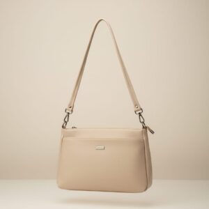 Legacy Premium Soft PU Sling Bag for Women | Stylish Side Crossbody Handbag with 3 Zip Compartments | Spacious Daily Use Shoulder Bag | Olive & Cream