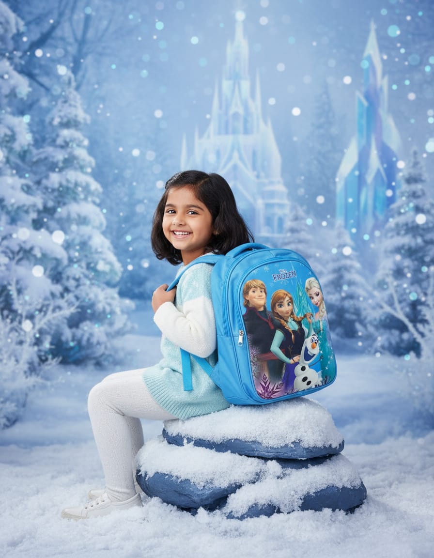 Premium Heavy Canvas School Bag for Girls | Large Capacity Backpack with 3 Compartments | Durable & Stylish Daily Use School Bag | Firozi (Turquoise)