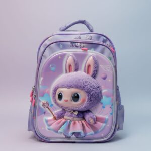Premium Heavy Canvas School Bag for Girls | Durable & Stylish Backpack with 3 Compartments | Comfortable Daily Use School Bag | Mauve