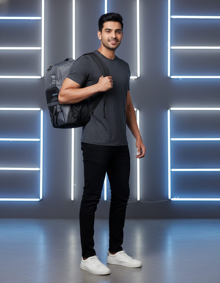 Kamaliliant Premium Waterproof School Bag for Students (Class 7th–12th) | Stylish & Durable Backpack with 3 Compartments & 4 Zip Pockets | Large Capacity School Backpack | Greyish Black