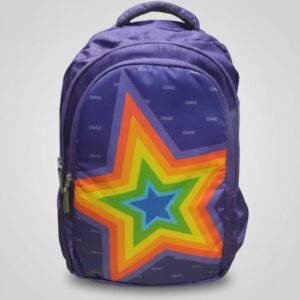 Edge Premium Waterproof School Bag for Students (Class 7th–12th) | Stylish & Durable Backpack with 3 Compartments & 4 Zip Pockets | Large Capacity School Backpack | Purple & Black