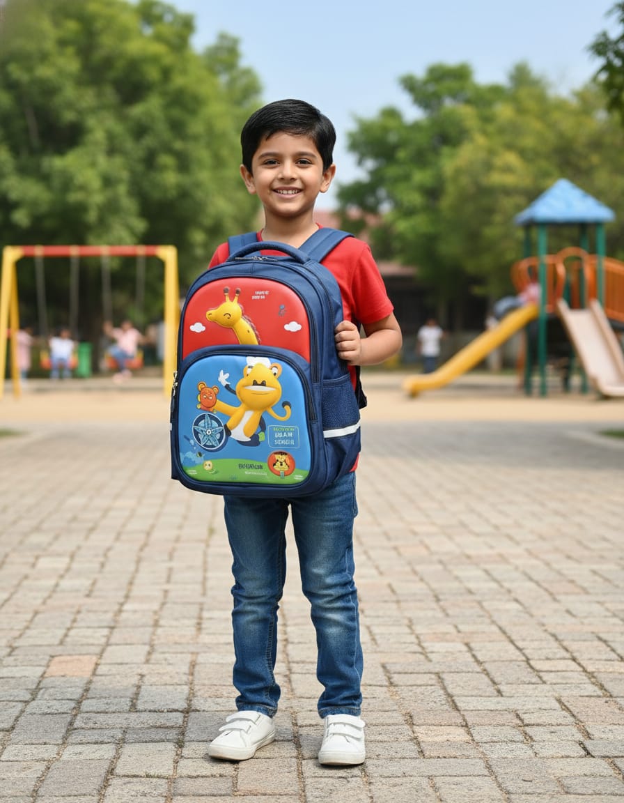Premium Waterproof School Bag for Kids (Class 2nd) | Durable & Lightweight Backpack with 3 Compartments & Multiple Pockets | Comfortable School Bag | Blue