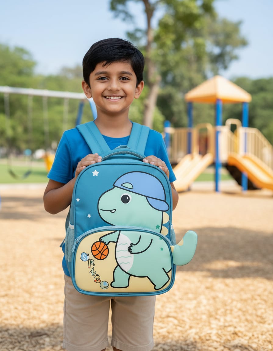 Premium Waterproof School Bag for Kids (Class 1st) | Lightweight & Durable Backpack with 3 Compartments | Comfortable Daily School Bag | Cool Green
