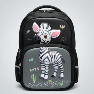 Premium Waterproof School Bag for Kids (Class 2nd) | Durable & Lightweight Backpack with 3 Compartments | Comfortable Daily School Bag | Black