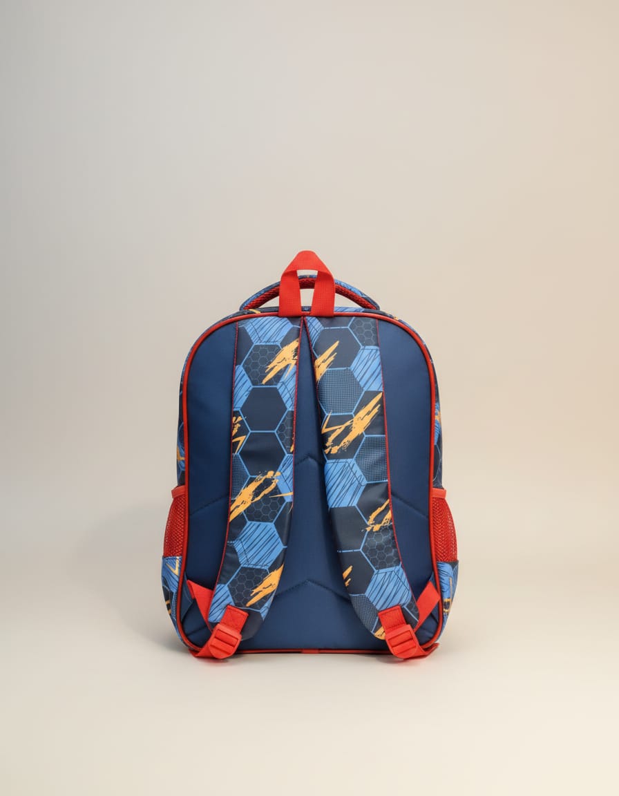 Lavie Sport Premium Waterproof School Bag for Kids (Class 2nd) | Durable & Lightweight Backpack with 3 Compartments | Stylish Daily Use School Bag | Bluish Red