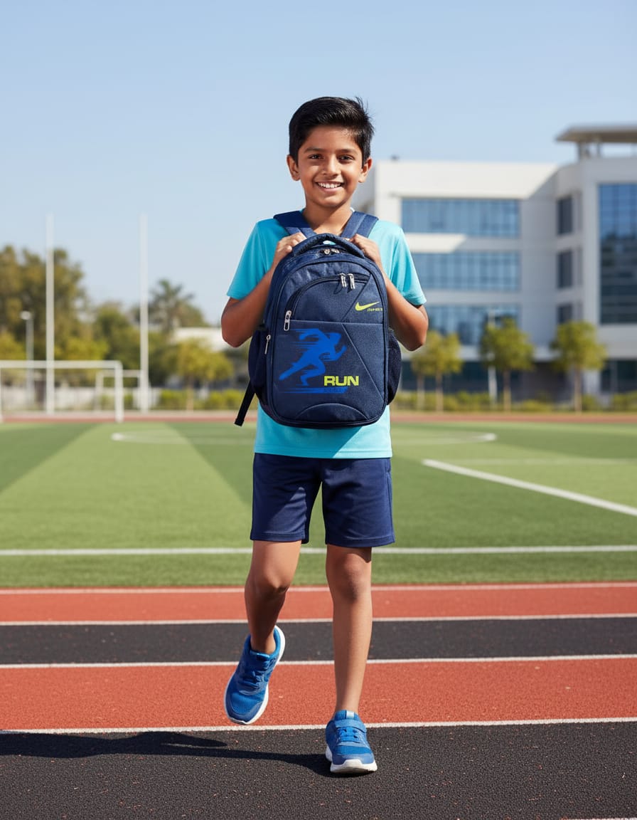Premium Waterproof School Bag for Kids (Class 2nd) | Compact Backpack with 4 Compartments & Multiple Pockets | Durable & Comfortable Daily School Bag | Blue