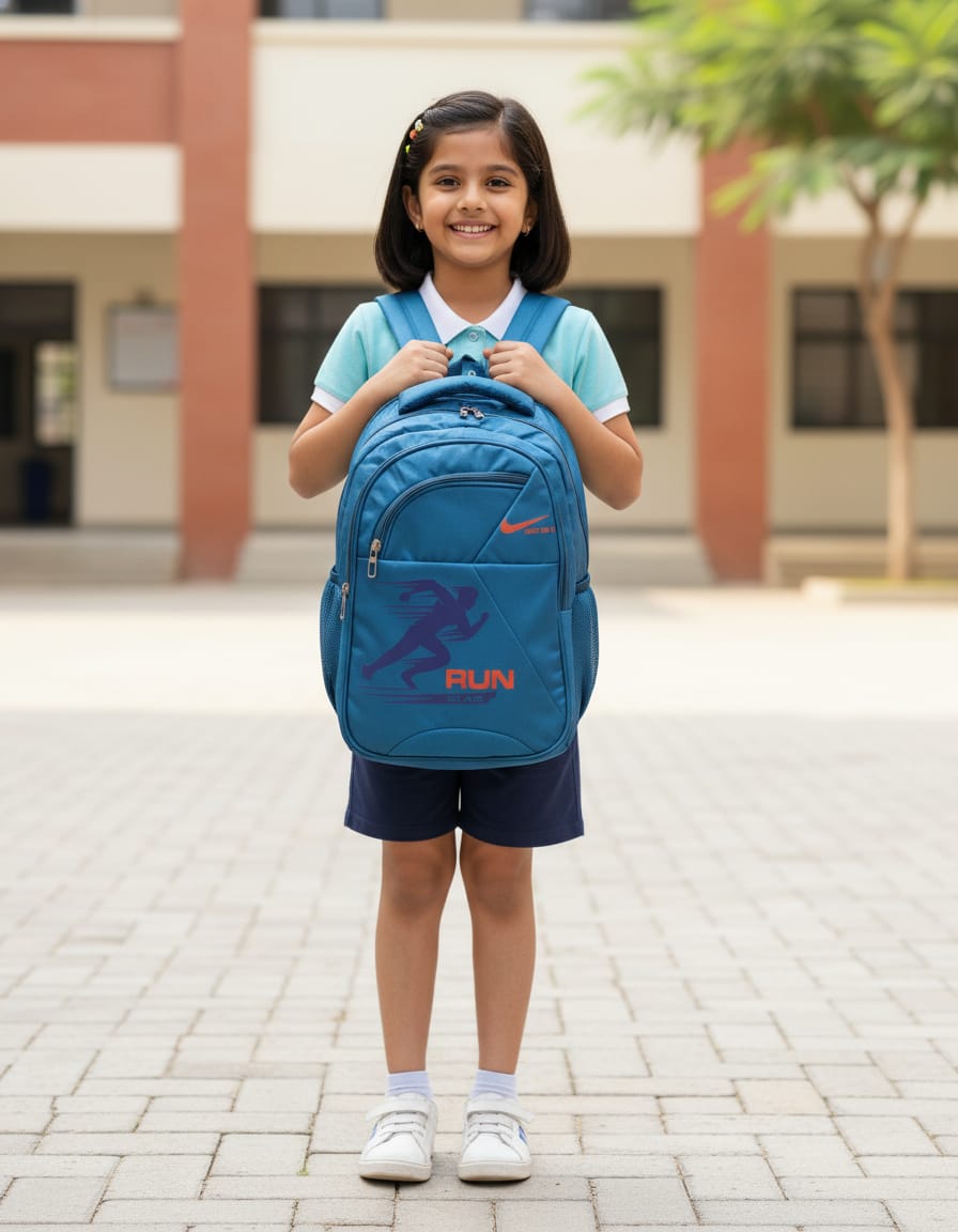 Premium Waterproof School Bag for Kids (Class 2nd) | Compact Backpack with 4 Compartments & Multiple Pockets | Durable & Comfortable Daily School Bag | Blue