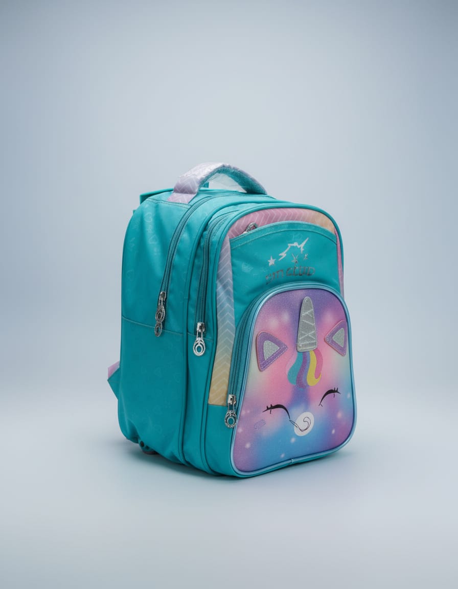 Premium Waterproof Trolley School Bag for Kids (Class 1st–2nd) | Rolling Backpack with Wheels & 3 Compartments | Large Capacity School Bag with Handle | Light Green
