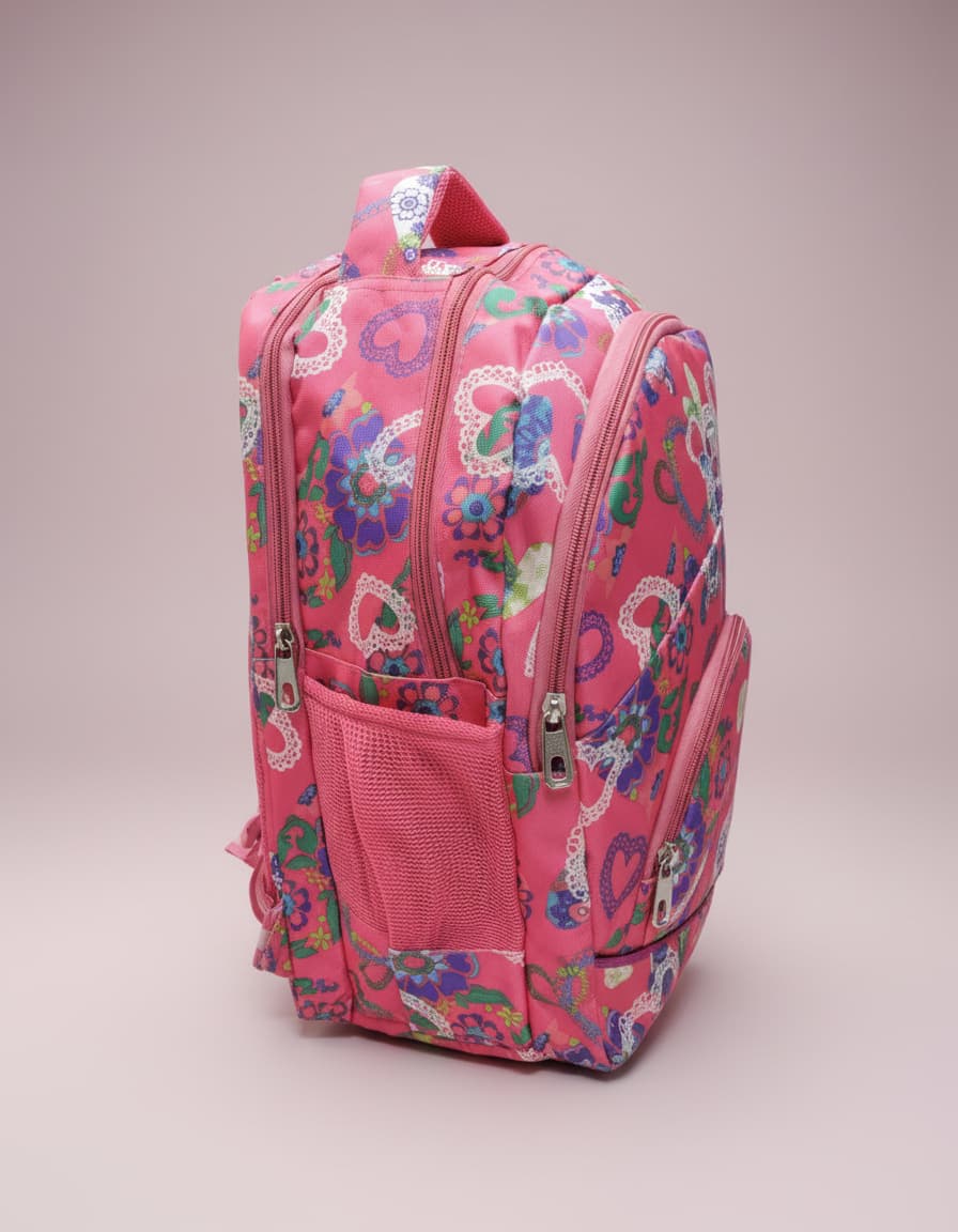 Premium Waterproof School Bag for Kids (Class 1st–2nd) | Compact Backpack with 4 Compartments & Multiple Pockets | Durable & Comfortable School Bag | Pink