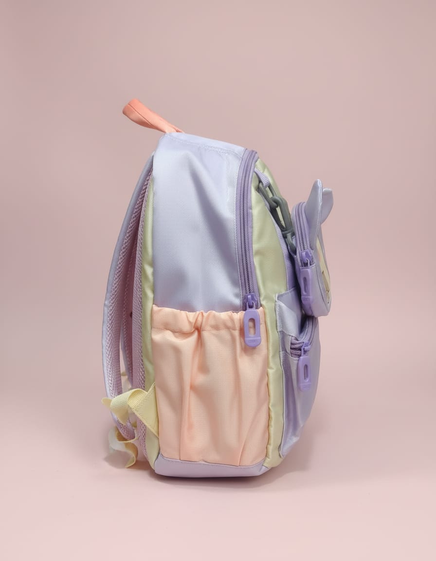Premium Waterproof Play School Bag for Kids (Playgroup/Nursery) | Cute & Lightweight Backpack with 5 Compartments & Dual Bottle Holders | Comfortable Kids School Bag | Pink