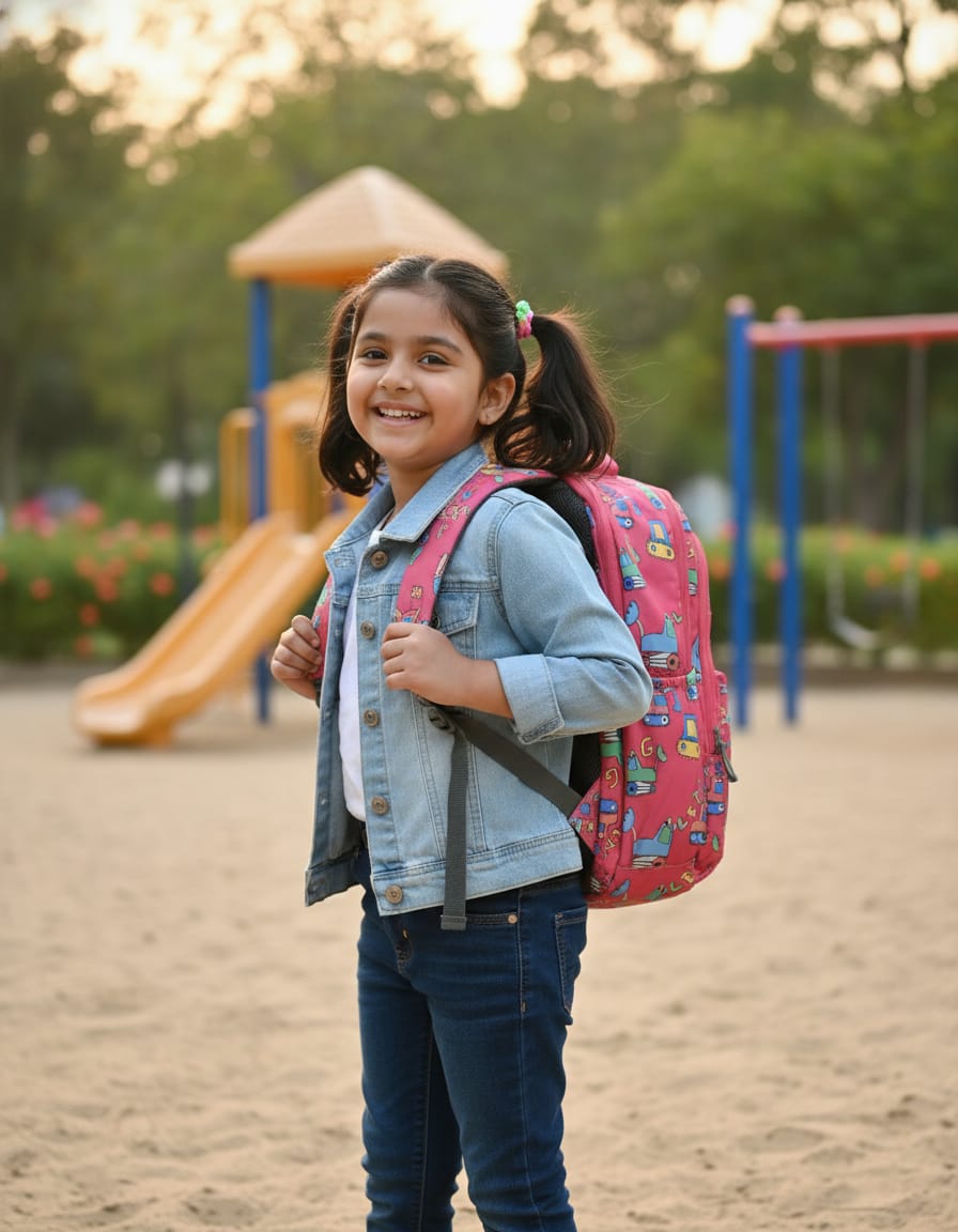 Edge Premium Waterproof School Bag with Laptop Compartment for Girls (Class 6th–10th) | Stylish Backpack with 4 Compartments & Dual Bottle Holders | Large Capacity Pink Bag