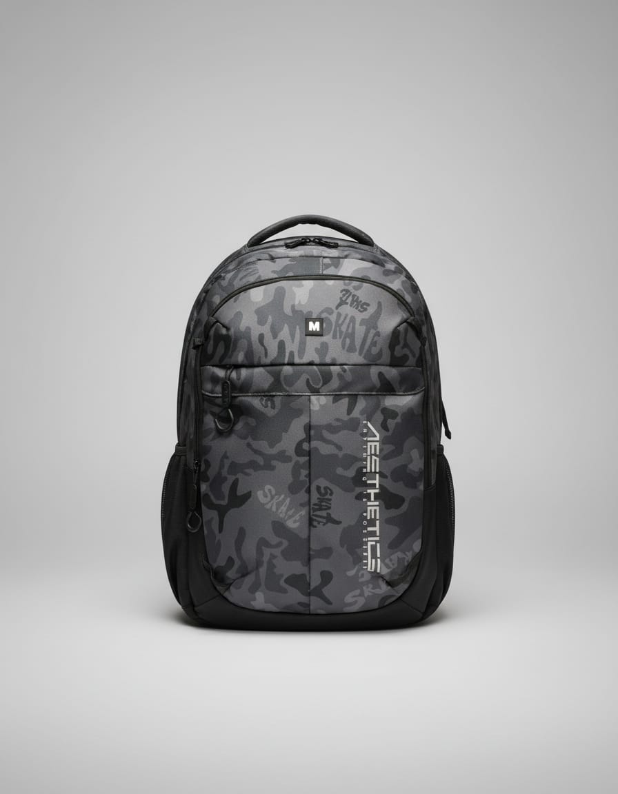 Modivo Premium Compact School Bag for Students (Class 6th–12th) | Lightweight Mini Backpack with 4 Compartments | Daily Essentials School Bag | Greyish Black