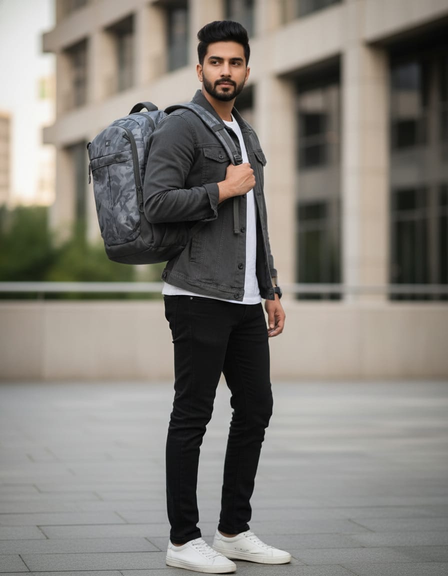 Modivo Premium Compact School Bag for Students (Class 6th–12th) | Lightweight Mini Backpack with 4 Compartments | Daily Essentials School Bag | Greyish Black