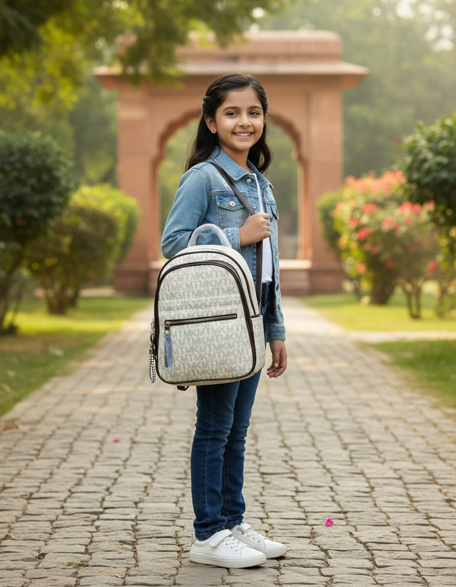 Premium Multi-Use College & Travel Bag with 3 Compartments & Dual Bottle Holders | Durable Backpack with Multi-Zip Storage | Stylish College Kit & Trip Bag | Cream