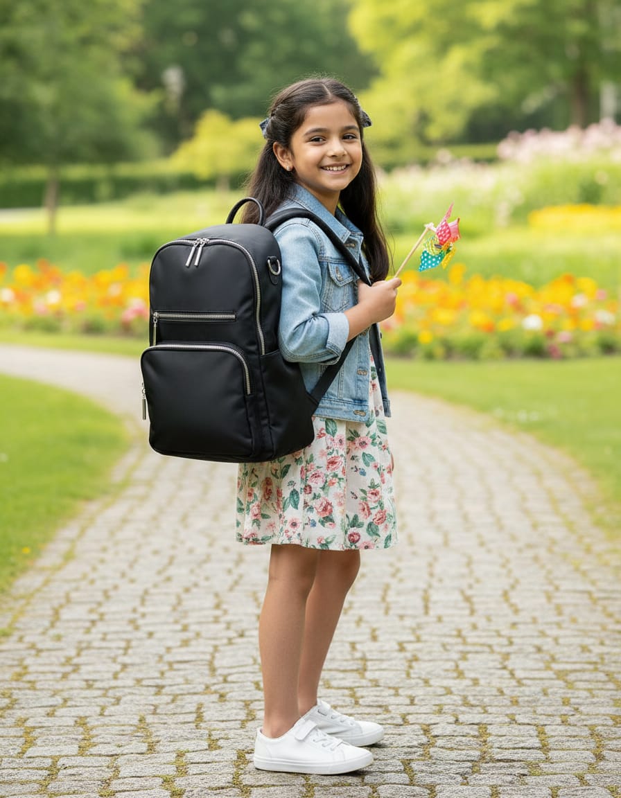 Premium Satin Finish Office & College Backpack for Women | Spacious Black Backpack with 3 Compartments & Inner Pockets | Stylish Daily Use Work Bag