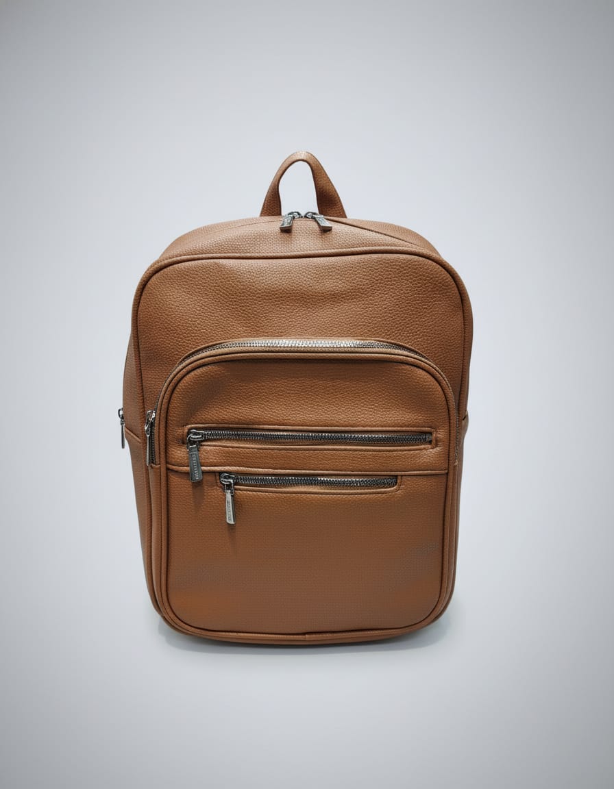 Premium PU Leather Office Backpack for Women | Stylish Ladies Backpack with 2 Compartments & Inner Pockets | Daily Use Work & College Bag | Blue & Brown