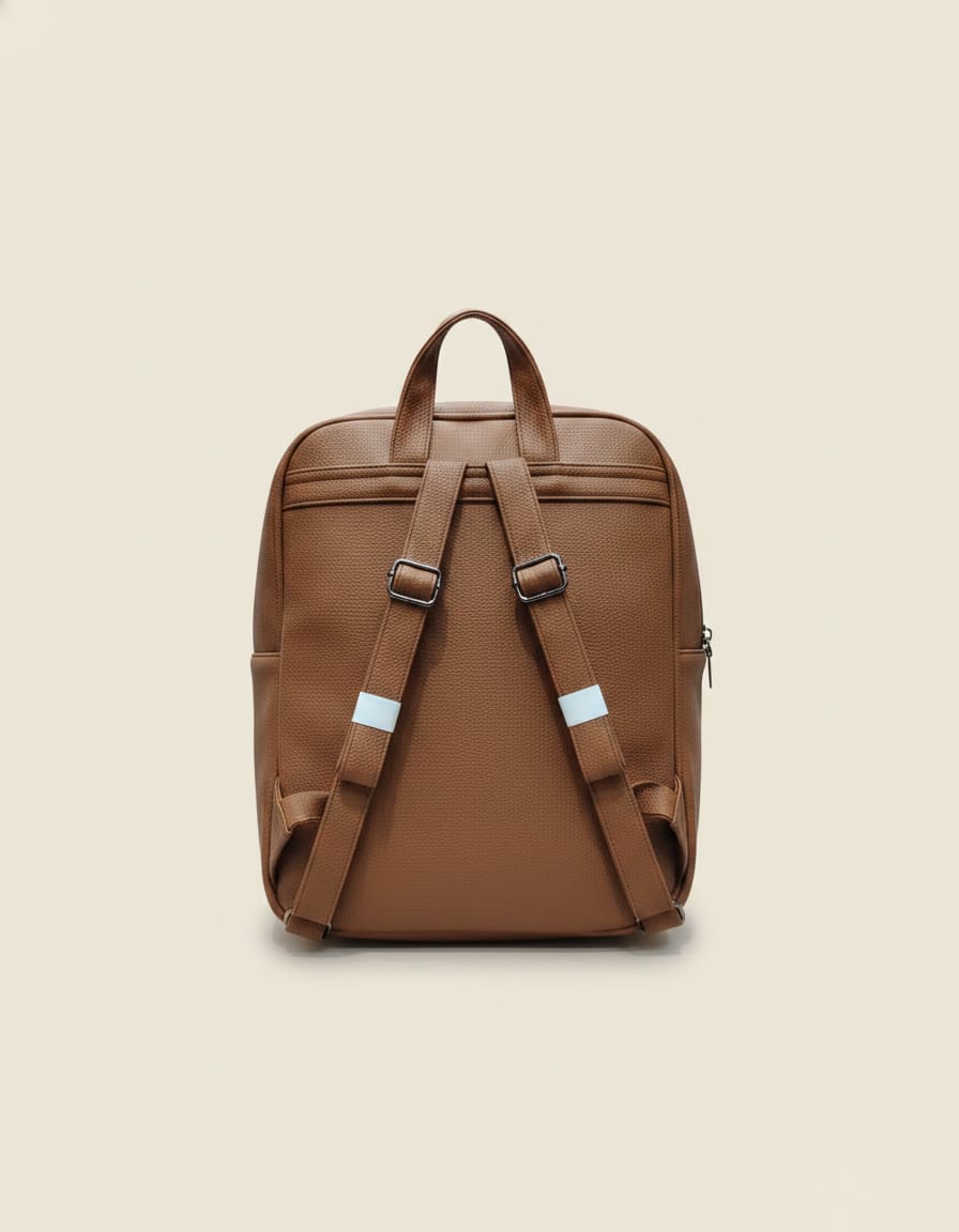 Premium PU Leather Office Backpack for Women | Stylish Ladies Backpack with 2 Compartments & Inner Pockets | Daily Use Work & College Bag | Blue & Brown
