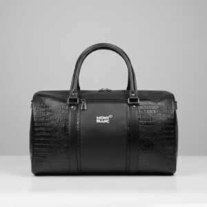 Premium PU Leather Travel & Gym Duffel Bag for Men & Women | Stylish Black Weekender Bag with Long Strap | Spacious Multi-Purpose Carry Bag