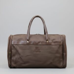 Premium PU Leather Travel & Gym Duffel Bag for Men & Women | Stylish Brown Weekender Bag with Long Strap | Spacious Multi-Purpose Carry Bag
