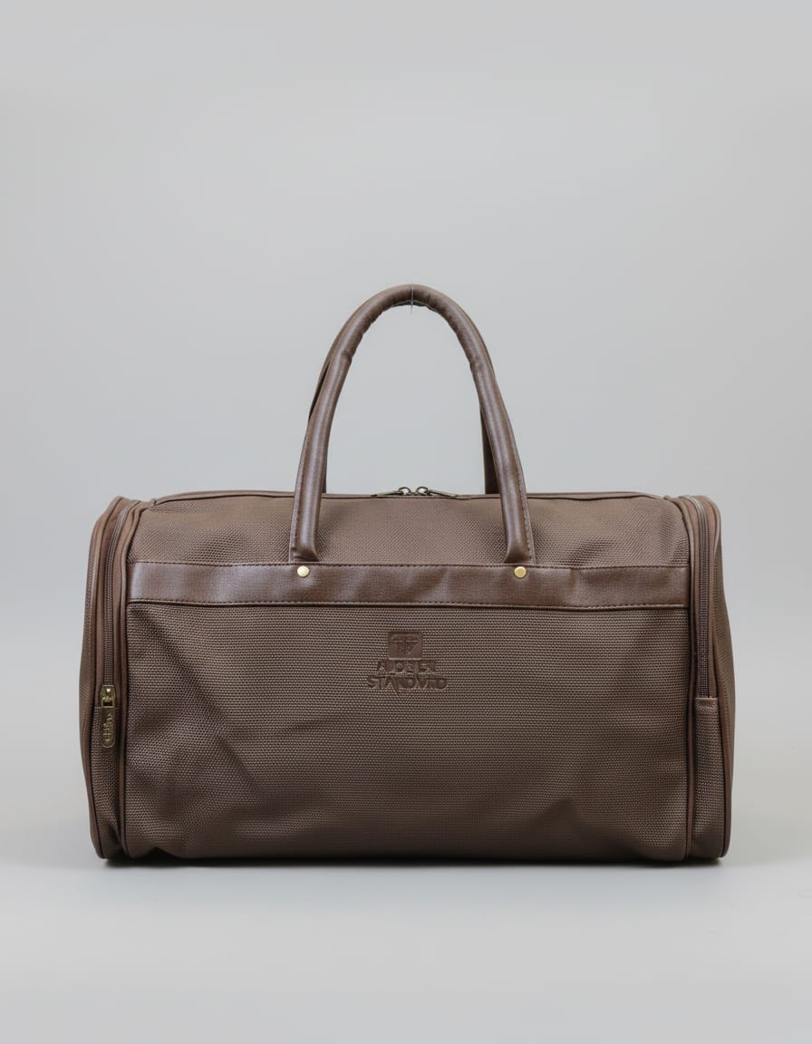 Premium PU Leather Travel & Gym Duffel Bag for Men & Women | Stylish Brown Weekender Bag with Long Strap | Spacious Multi-Purpose Carry Bag
