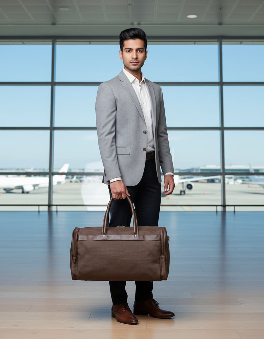 Premium PU Leather Travel & Gym Duffel Bag for Men & Women | Stylish Brown Weekender Bag with Long Strap | Spacious Multi-Purpose Carry Bag