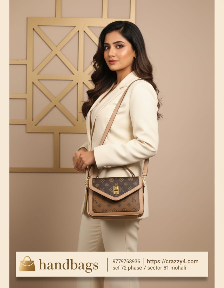 Premium PU Leather Sling Bag for Women | Stylish Brown Side Bag with 3 Compartments & Inner Pockets | Compact Daily Use Ladies Handbag