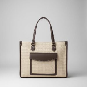 Premium Laptop Tote Bag for Women | Spacious Office Handbag with Laptop Section & Dual Compartments | Stylish Work & College Tote | Cream & Brown