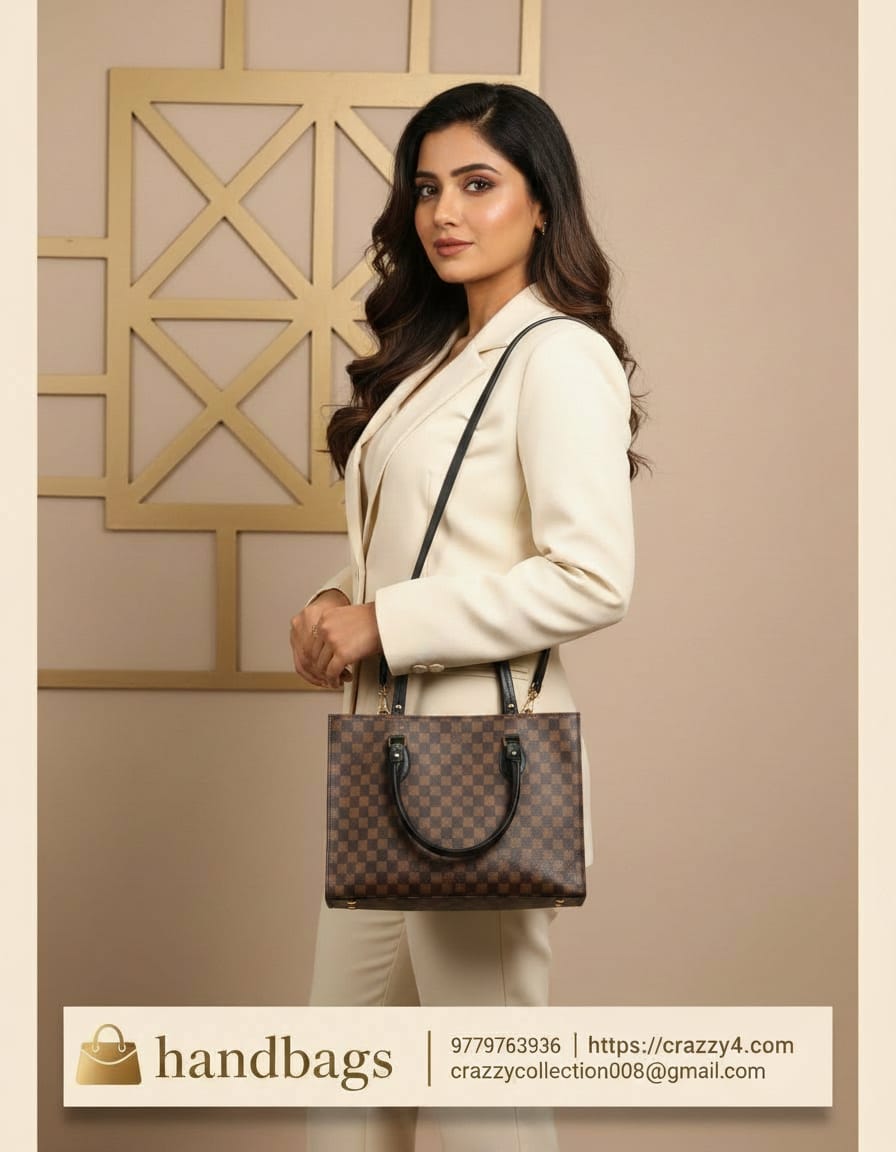 Premium Brown Laptop Tote Bag for Women | Spacious Office Handbag with Laptop Section & Dual Compartments | Stylish Work & College Tote