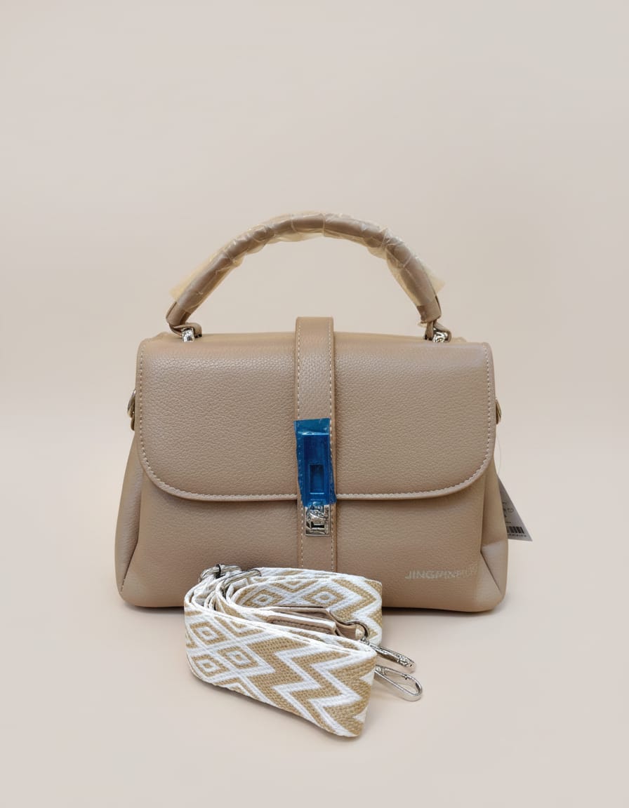 Premium Import Look Sling Bag for Women | Stylish Flap Side Bag with 3 Compartments & Long Strap | Compact Designer Style Handbag | Pink, Blue, Black, Cream, Grey