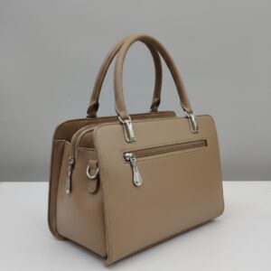 Taihong Premium PU Leather Handbag for Women with Long Strap | Stylish Designer Shoulder Bag | 3 Compartments + 2 Inside Pockets | Light Brown | Everyday Fashion Handbag