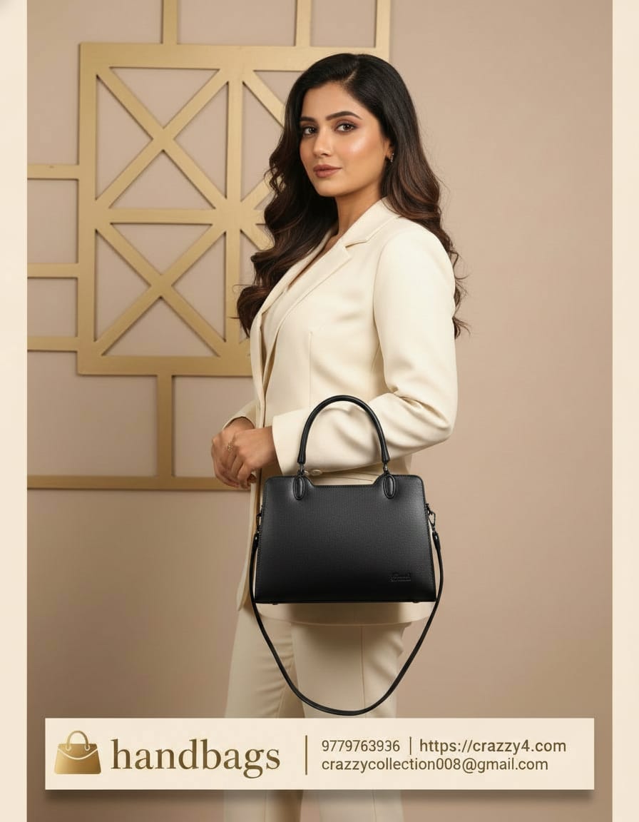 Gurnish Premium PU Leather Women Handbag | Stylish Latest Design Ladies Handbag | 3 Compartments + 2 Inside Pockets | Everyday Fashion Handbag for All Occasions