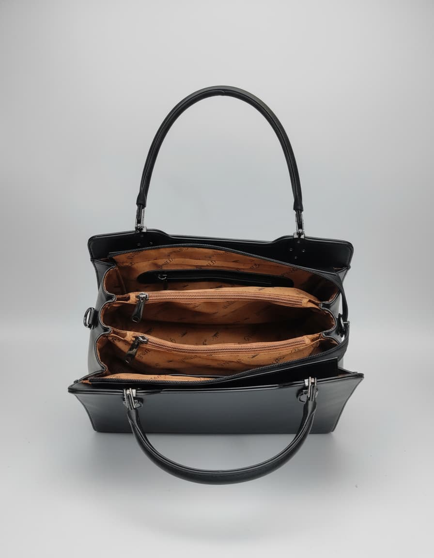 Gurnish Premium PU Leather Women Handbag | Stylish Latest Design Ladies Handbag | 3 Compartments + 2 Inside Pockets | Everyday Fashion Handbag for All Occasions