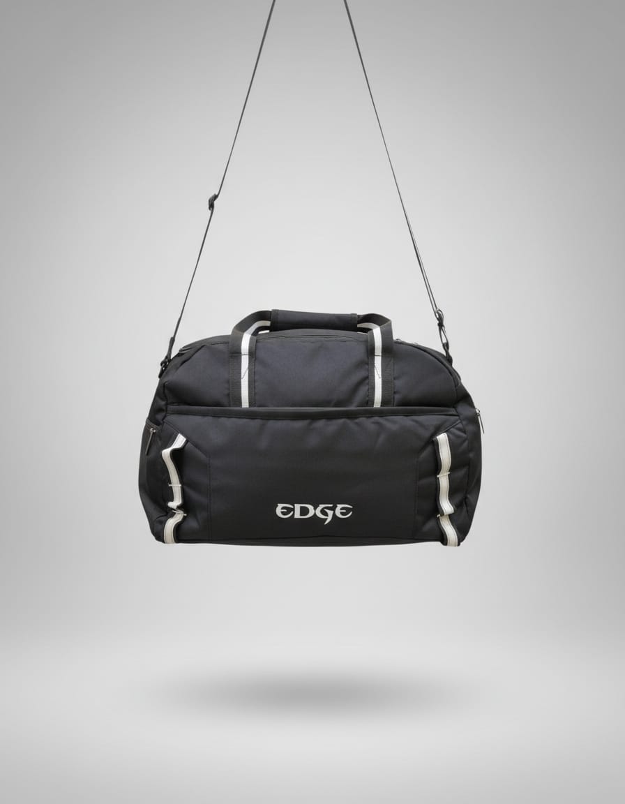 Edge Premium Polyester Travel Duffle Bag | Stylish Travel Duffel for Storage & Travel | Spacious Single Compartment with Inner Pocket | Navy & Black Travel Bag for Men & Women
