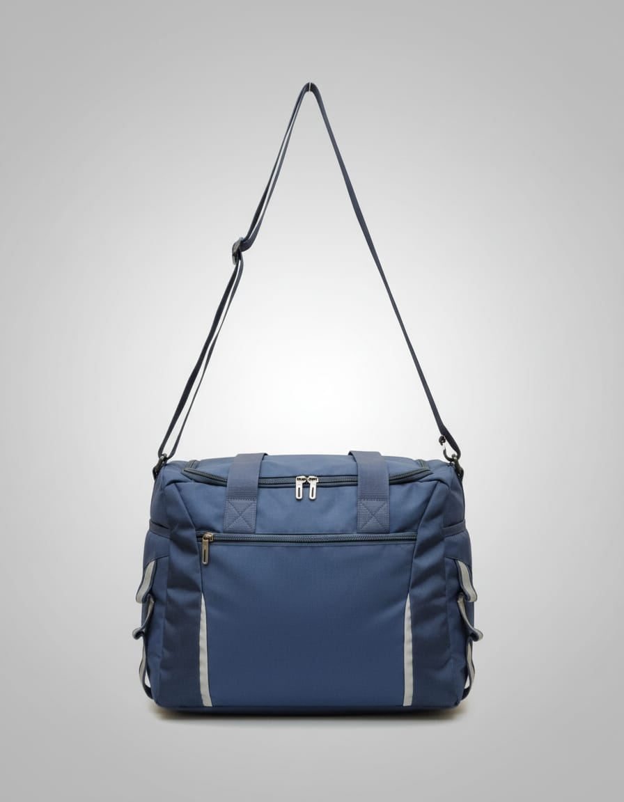 Edge Premium Polyester Travel Duffle Bag | Stylish Travel Duffel for Storage & Travel | Spacious Single Compartment with Inner Pocket | Navy & Black Travel Bag for Men & Women