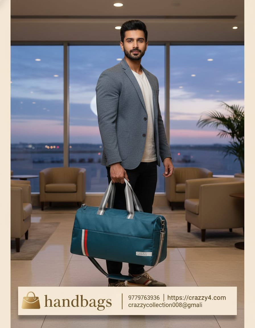 Nike | Tommy | Premium Polyester Gym Bag | Stylish Sports Duffle Bag for Gym, Travel & Storage | Spacious Single Compartment with Inner Pocket | Green & Gray Gym Travel Bag