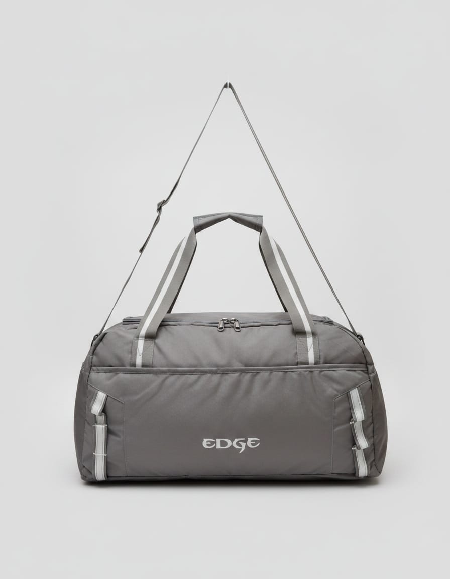 Edge Premium Polyester Travel Duffle Bag | Stylish Travel Duffel Bag for Storage & Travel | Spacious Single Compartment with Inner Pocket | Gray Travel Bag for Men & Women