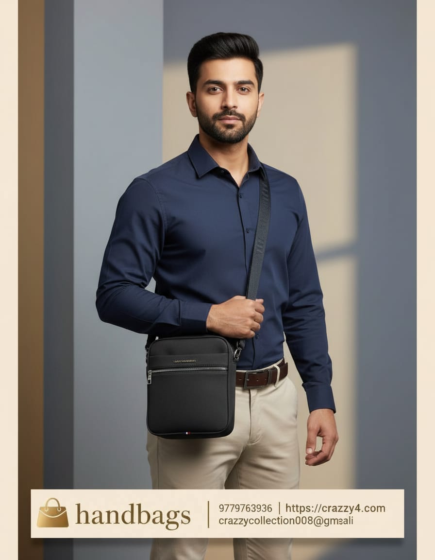 Tommy Premium Heavy Canvas Washwall Travel Kit for Men | Stylish Travel Organizer Bag | 3 Compartments with Front & Back Storage + Inner Pocket | Navy & Black Accessories Travel Kit