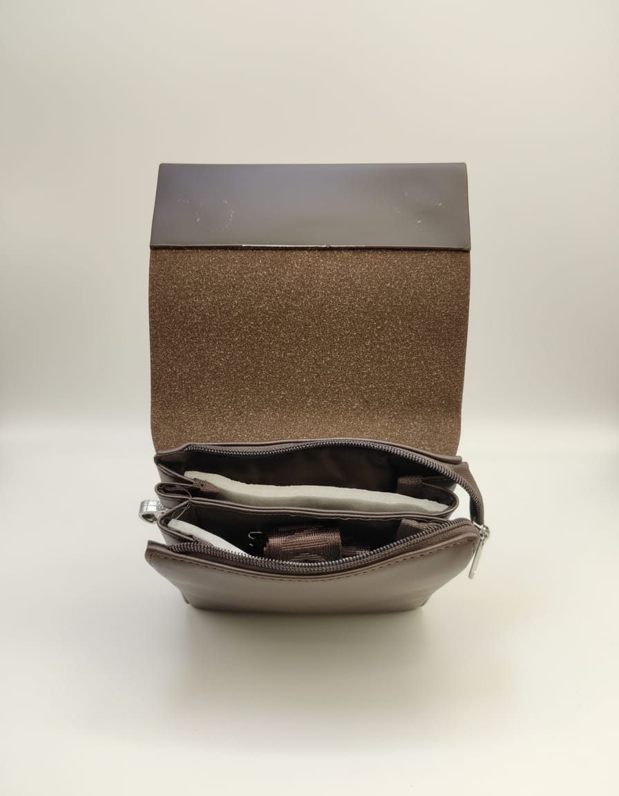 Mont Blanc Premium Heavy PU Leather Travel Kit for Men | Stylish Travel Organizer Bag | 3 Compartments with Front & Back Storage + Inner Pocket | Brown Accessories Travel Kit