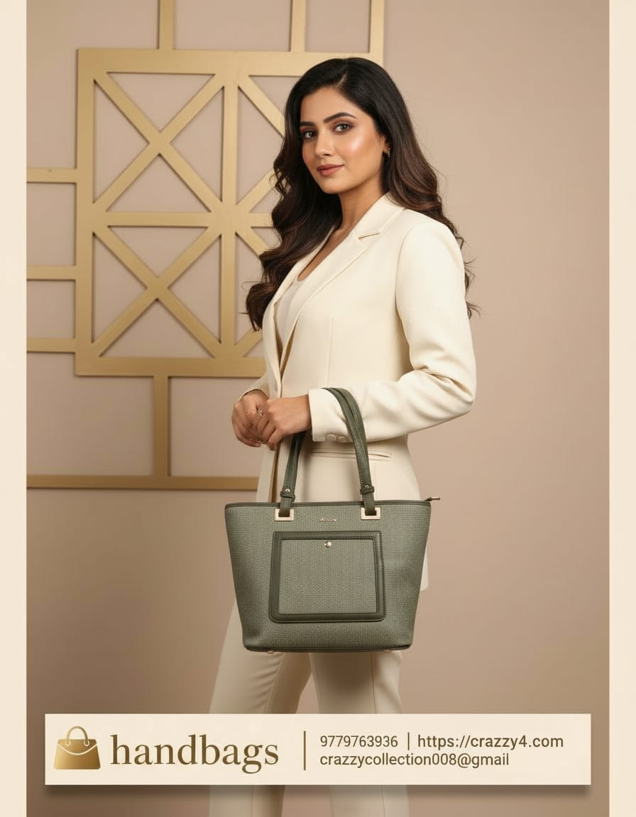 Ada & Peris Premium Office Tote Bag for Women | Stylish Tote Handbag with Strap | 2 Compartments + 2 Inside Pockets | Professional Office Bag with Zip Closure
