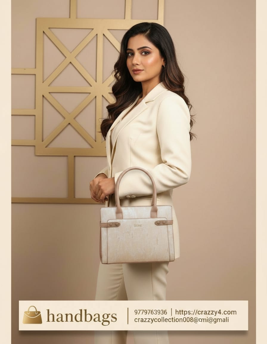 Edone Premium Fancy Handbag for Women | Stylish Handbag with Strap | 2 Compartments + Inside Accessories Pouch | Elegant Daily Use Fancy Bag with Zip Closure