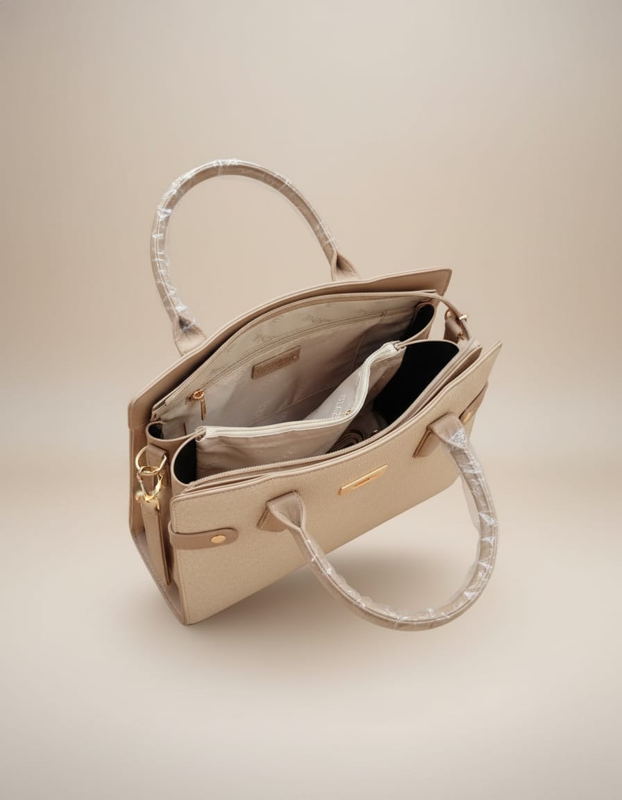 Edone Premium Fancy Handbag for Women | Stylish Handbag with Strap | 2 Compartments + Inside Accessories Pouch | Elegant Daily Use Fancy Bag with Zip Closure