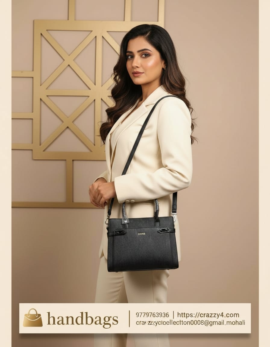 Edone Premium Fancy Handbag for Women | Stylish Handbag with Strap | 2 Compartments + Inside Accessories Pouch | Elegant Daily Use Fancy Bag with Zip Closure