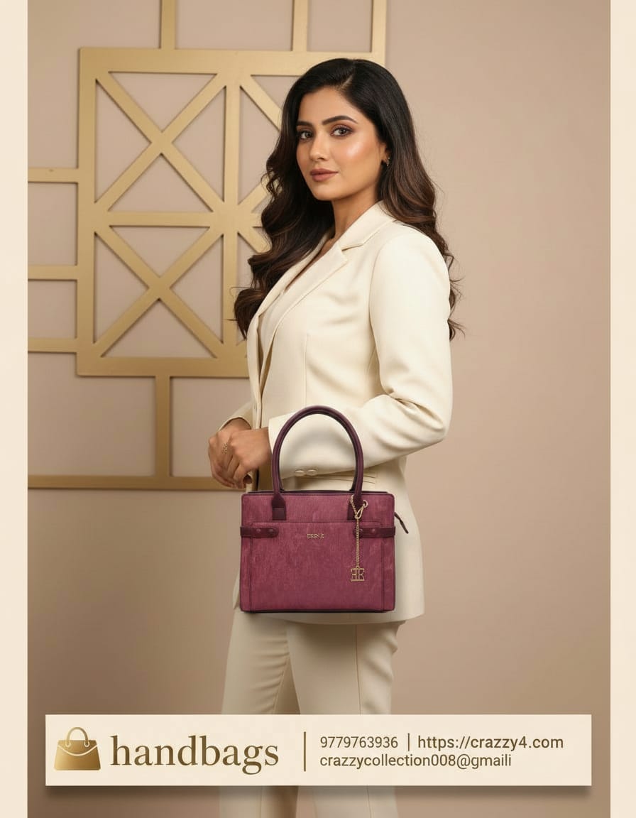 Edone Premium Fancy Handbag for Women | Stylish Handbag with Strap | 2 Compartments + Inside Accessories Pouch | Elegant Daily Use Fancy Bag with Zip Closure