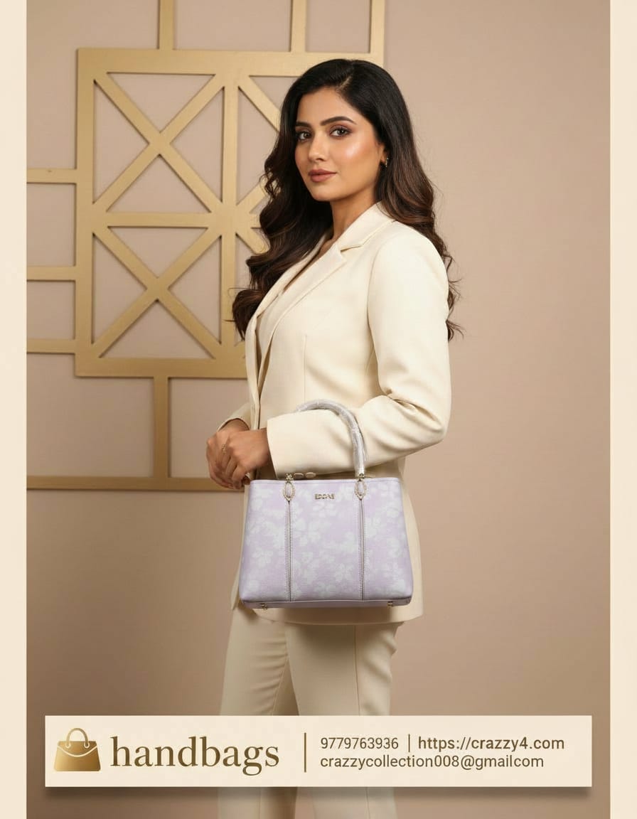 Edone Premium Fancy Handbag for Women | Stylish Handbag with Strap | 3 Compartments + 2 Inside Pockets | Elegant Daily Use Fancy Bag with Zip Closure