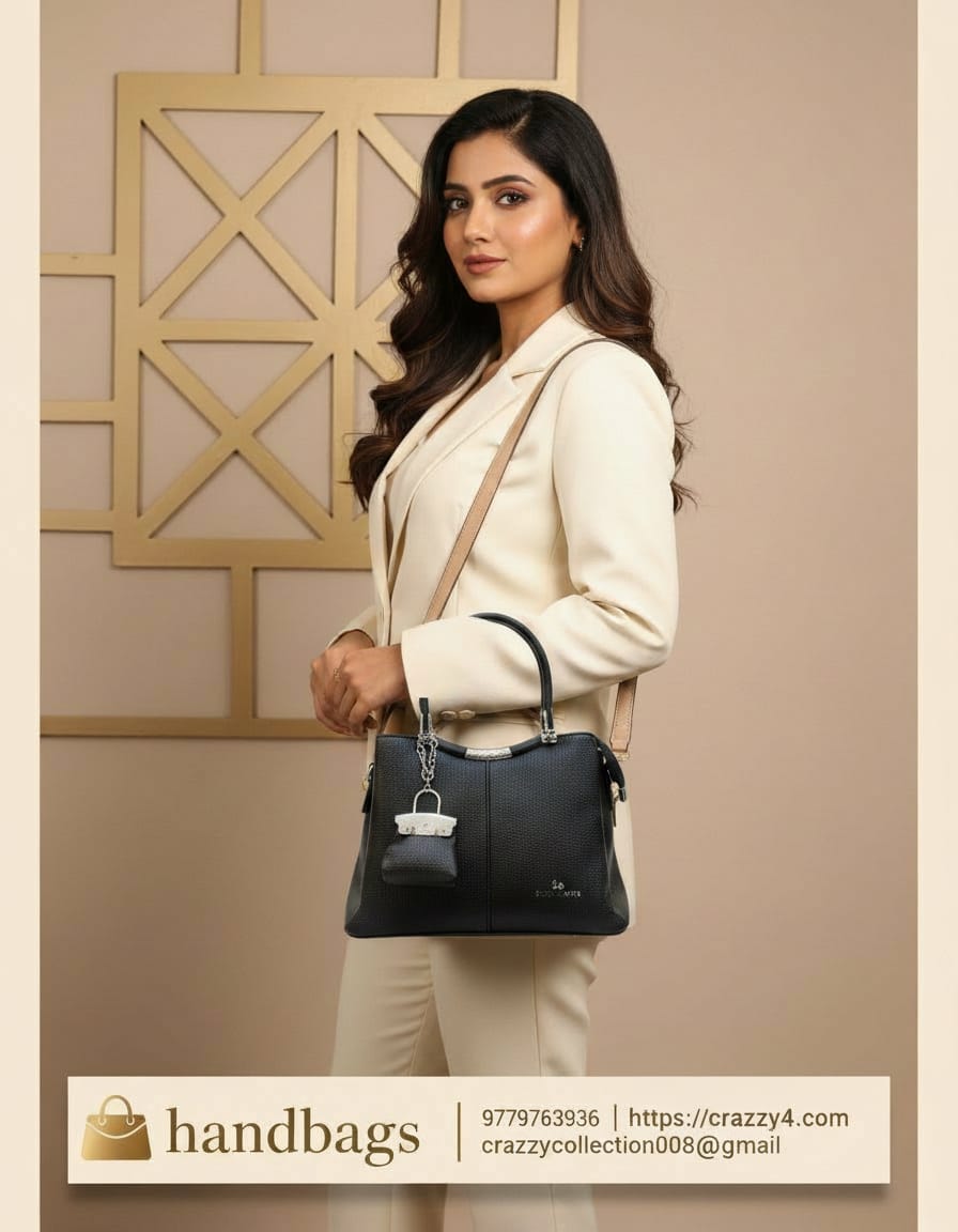 Duoyu & Ants Premium Soft PU Leather Handbag for Women | Stylish Handbag with 3 Compartments + 2 Inside Pockets | Elegant Daily Use Fancy Handbag with Zip Closure